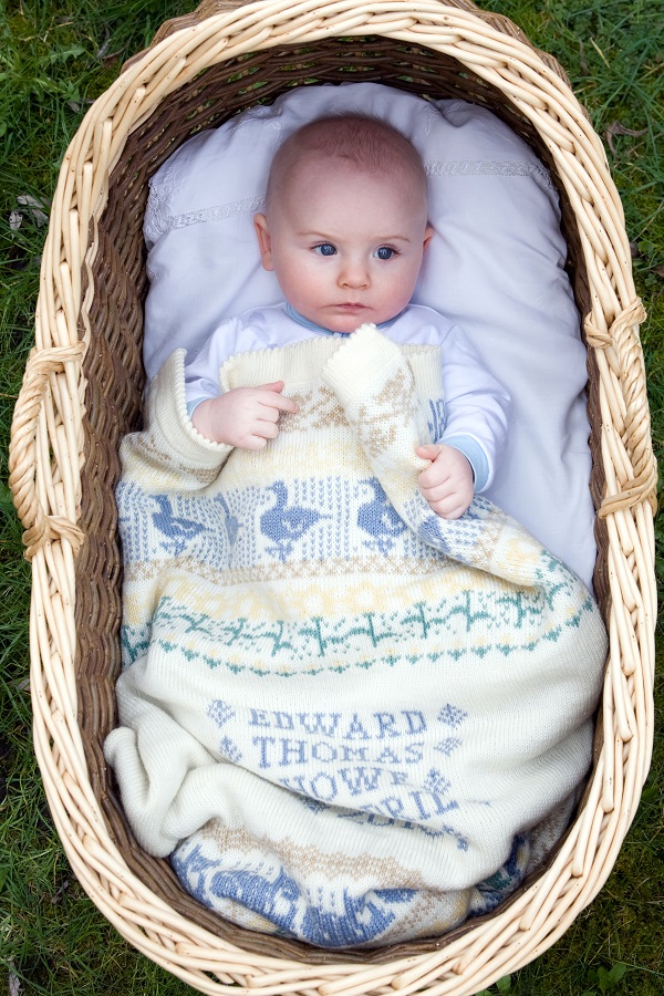 Personalised Baby Blanket (Animals & Flowers in Stiffkey)